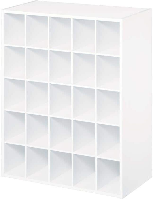 ClosetMaid 32 in. H x 24 in. W x 12 in. D White Wood Look 25-Cube Storage Organizer