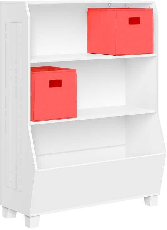 RiverRidge Home Kids 34 in. Bookcase with Toy Organizer and 2-Coral Bins