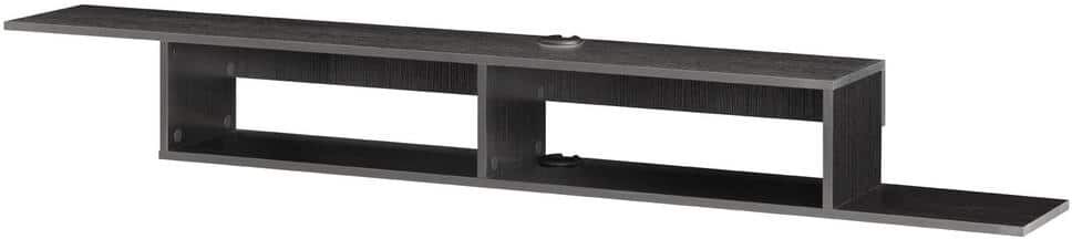 WAMPAT Floating 70 in. Black TV Stand Entertainment Storage Fits TV's up to 75 in. with Cable Management