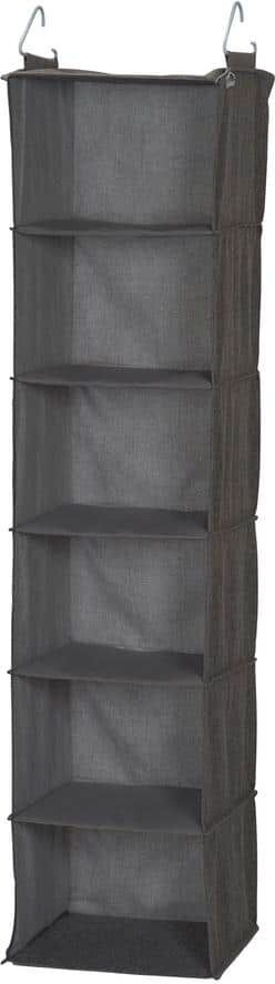 HOUSEHOLD ESSENTIALS 50 in. H 2-Pair Medium Gray Fabric Hanging Shoe Organizer