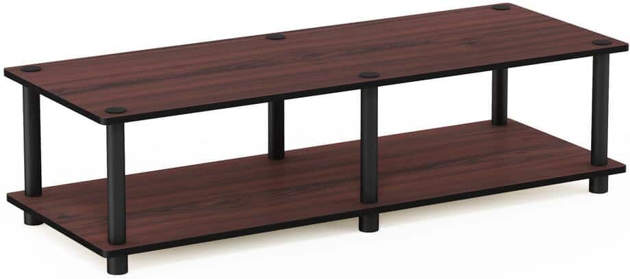 Furinno Just No Tools 41 in. Dark Cherry Particle Board TV Stand Fits TVs Up to 40 in. with Open Storage