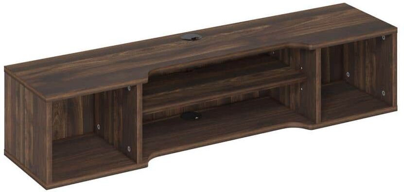 Furinno Indo 47.2 in. Columbia Walnut Floating Hutch TV Stand Fits TVs Up to 50 in. with Wall Mount Feature