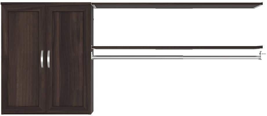 ClosetMaid Style+ 55.12 in. W - 121.12 in. W Modern Walnut Laundry Room Cabinet Kit with Top Shelves and Shaker Doors