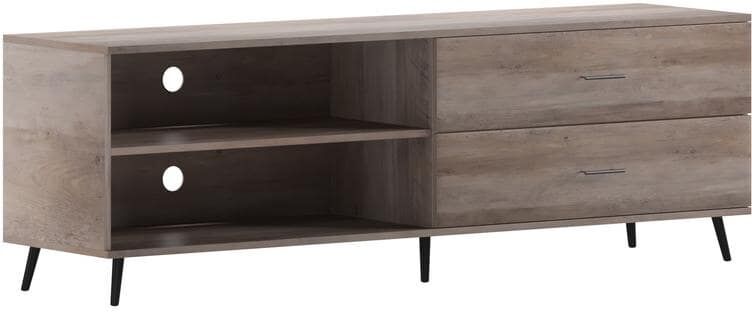 Taylor 65 in. Walnut Entertainment Center 2 Drawer Fits Up to 70 in.