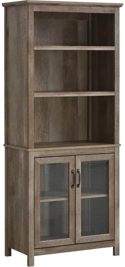 HOMCOM Modern 70.75 in Brown MDF 2 Shelf Storage Cabinet Standard Bookcase with Adjustable Shelves Display Rack