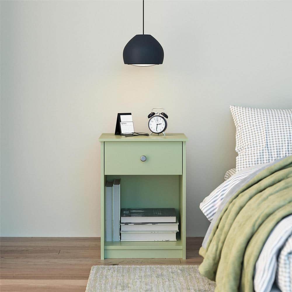 Ameriwood Home Ellery Nightstand with 1-Drawer, Sage