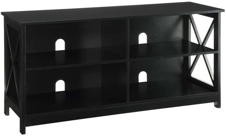 Convenience Concepts Oxford 16 in. Black Wood TV Stand Fits TVs Up to 46 in. with Cable Management