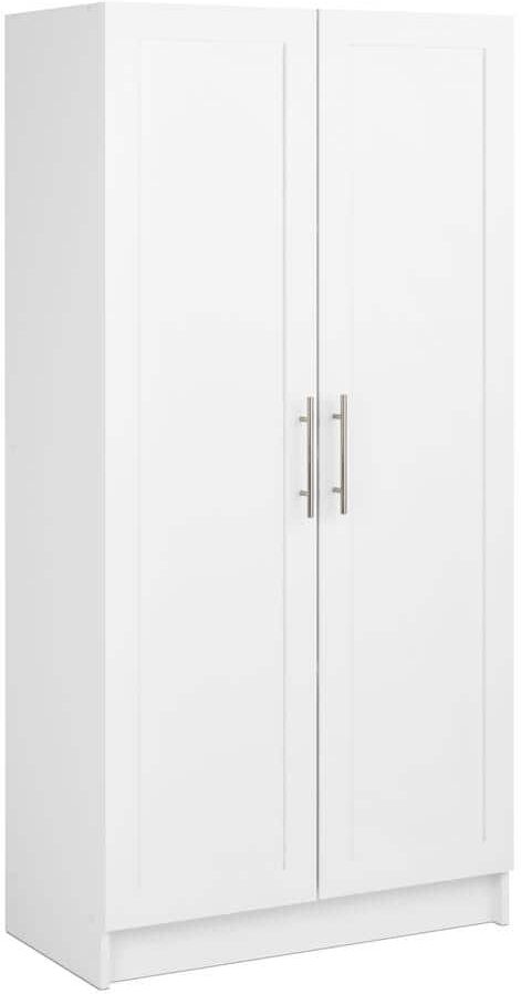 Prepac Elite White 16.5 in. D x 32 in. W x 65 in. H Accent Storage Cabinet with Panel Doors