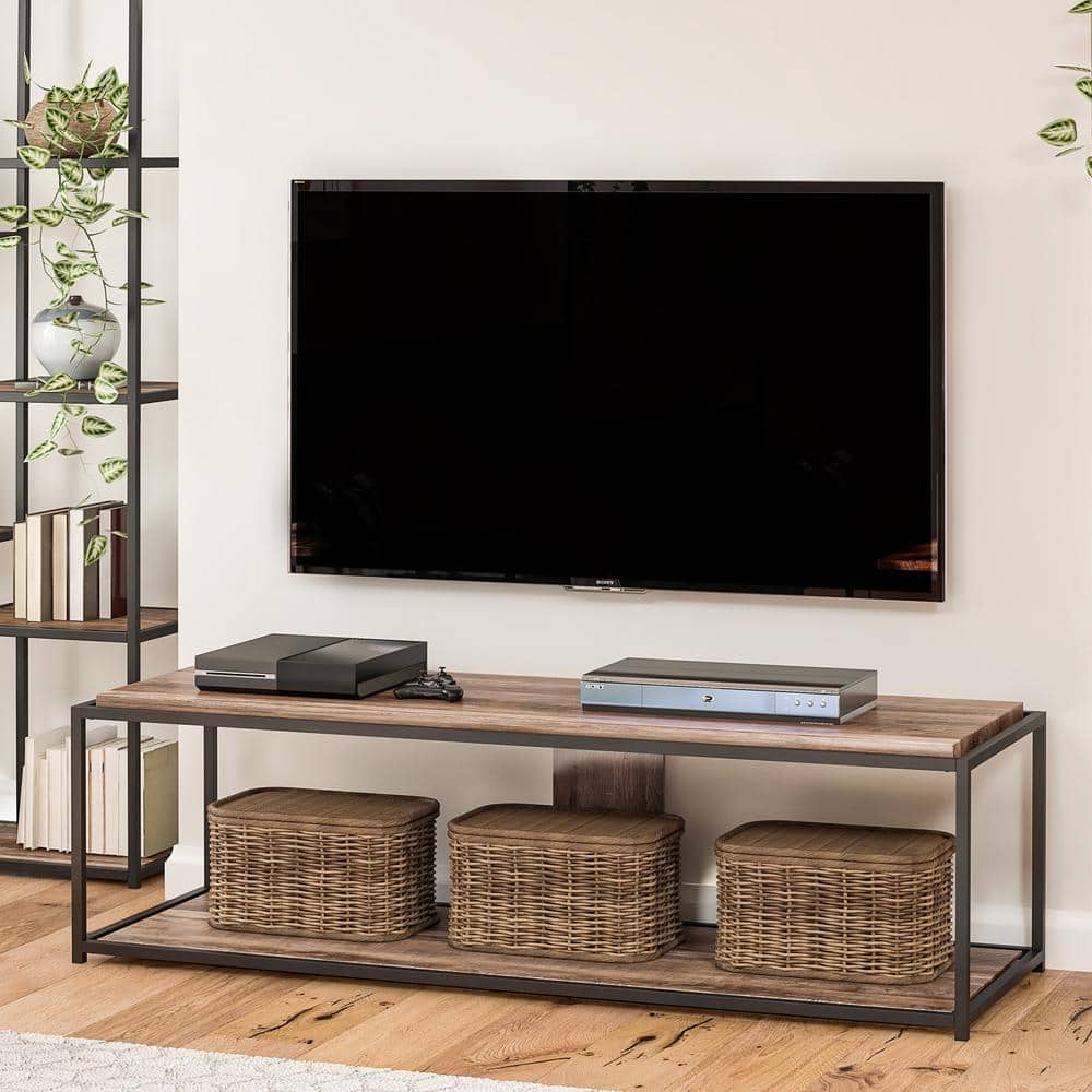 Ameriwood Home Machias TV Stand for TVs up to 65 in., Weathered Oak