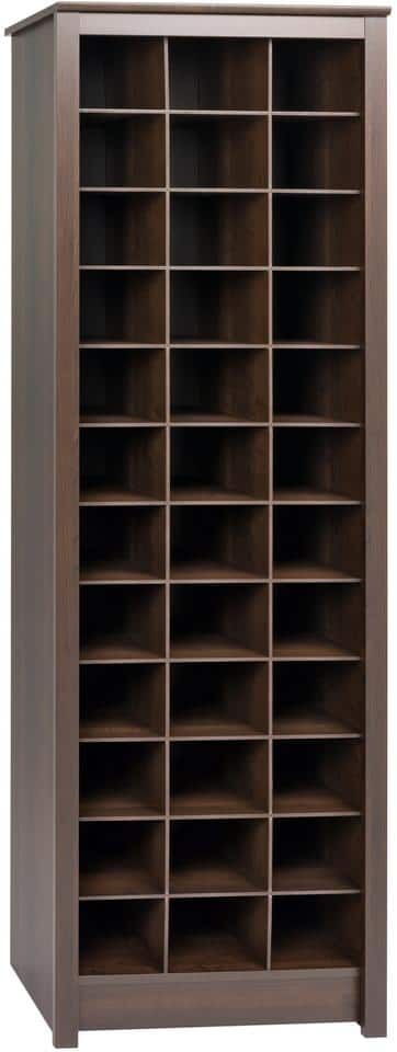 Prepac 72.5 in. H x 23.5 in. W 3 Brown Composite Shoe Storage Cabinet