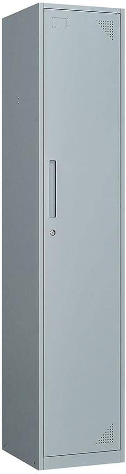 LISSIMO 3-Tier Metal Locker for Gym, School, Office, Metal Storage Locker Cabinets with 1 Doors in Grey for Employees