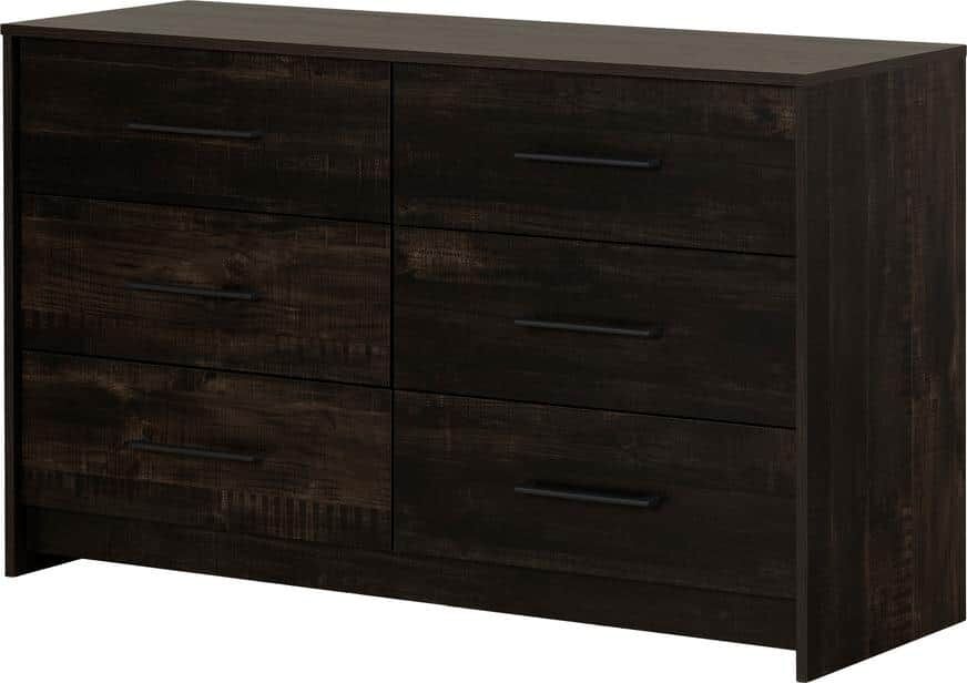 South Shore Londen 6-Drawer Rubbed Black Finish Dresser (51.25 in W. X 31.25 in H.)