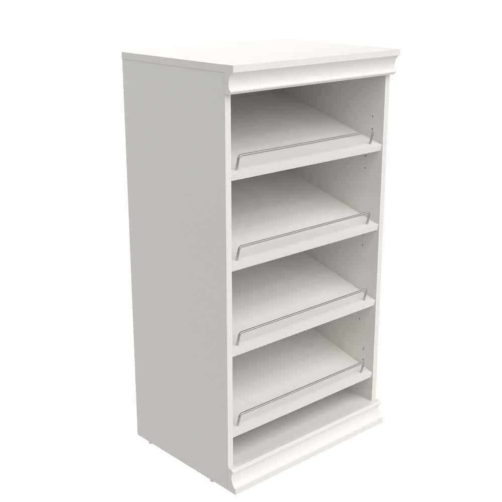 ClosetMaid 21.39 in. W White Modular Storage Stackable Wood Shoe Shelf Unit Wood Closet System