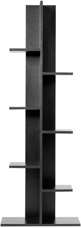 Costway 7-Tier Black Bookshelf Bookcase Plant Display Shelf Rack Storage Holder Wooden