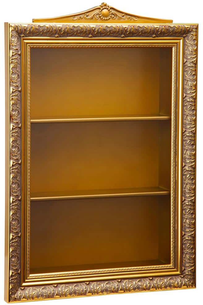 Design Toscano Eggs of the Tsar Gold Wall Curio Display Accent Cabinet