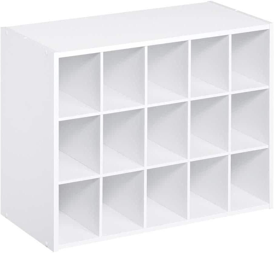 ClosetMaid 19 in. H x 24 in. W x 12 in. D White Wood Look 15-Cube Storage Organizer