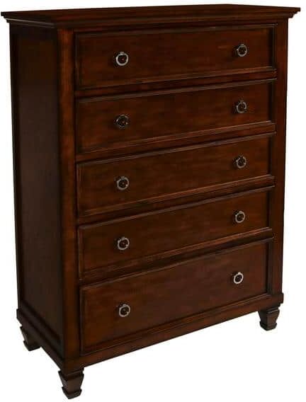 NEW CLASSIC HOME FURNISHINGS New Classic Furniture Tamarack Brown Cherry 5-drawer 36 in. Chest