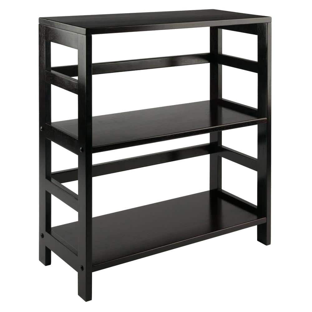 WINSOME WOOD Leo 29in H Shelf/Storage, Book, 2-Tier Wide in Espresso Finish