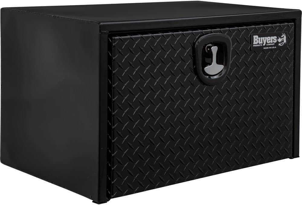 Buyers Products Company 18 in. x 18 in. x 24 in. Gloss Black Steel Underbody Truck Tool Box with Aluminum Door