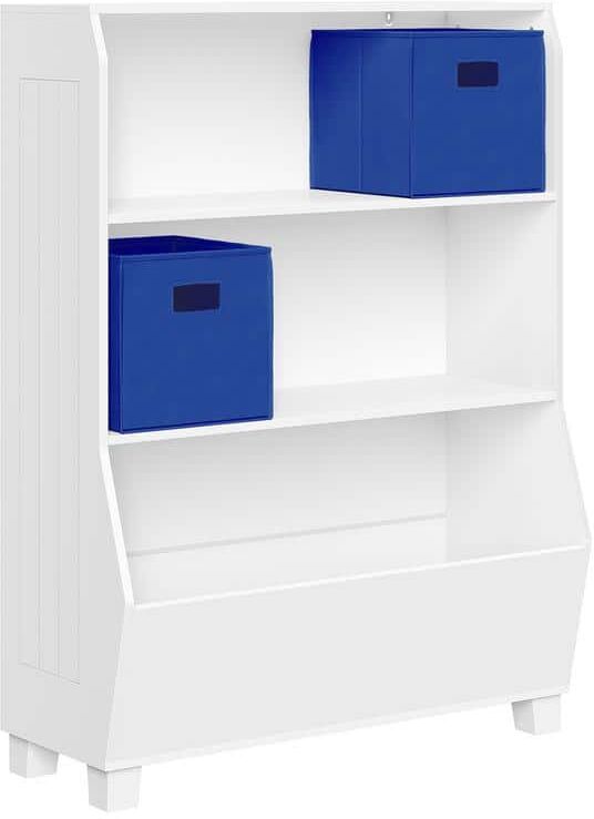 RiverRidge Home Kids 34 in. Bookcase with Toy Organizer and 2-Blue Bins