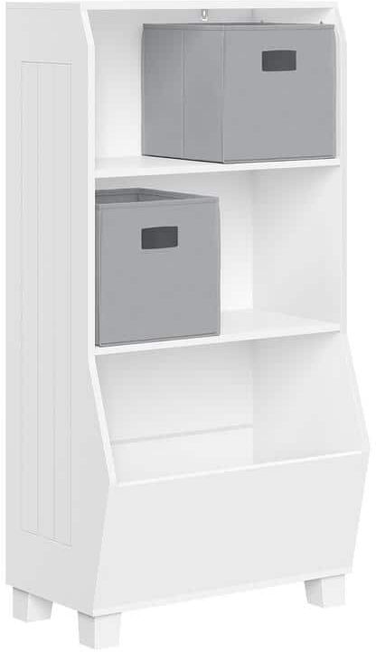 RiverRidge Home Kids 23 in. Bookcase with Toy Organizer and 2-Gray Bins