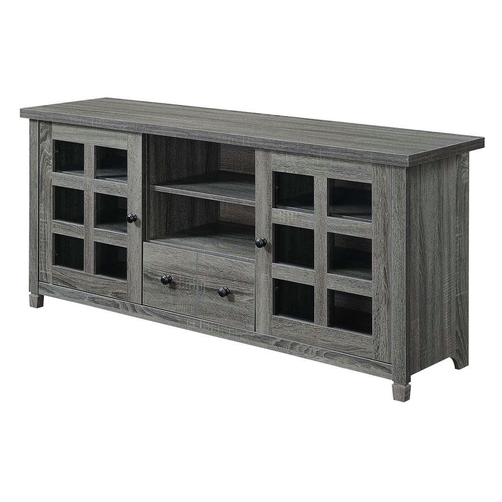 Convenience Concepts Newport Park Lane 1 Drawer TV Stand with Storage Cabinets and Shelves for TVs up to 65 Inches