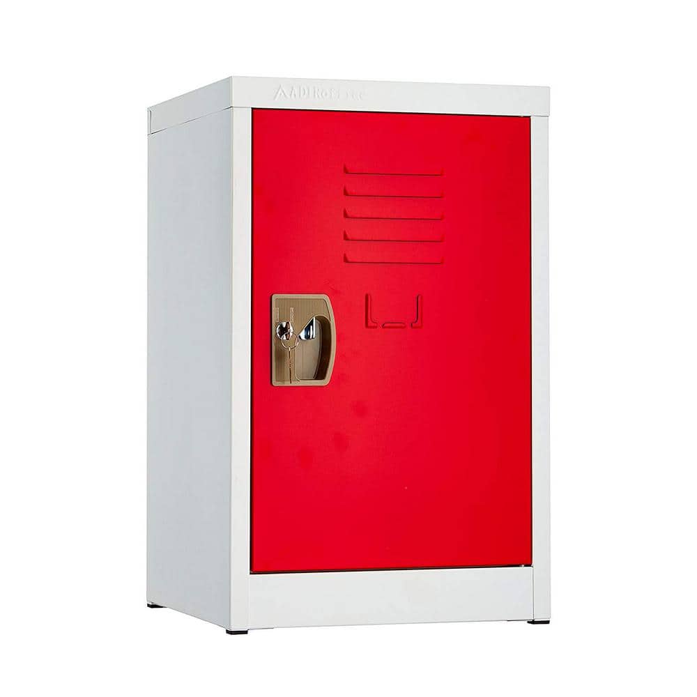 AdirOffice 629-Series 24 in. H 1-Tier Steel Storage Locker Free Standing Cabinets for Home, School, Gym in Red