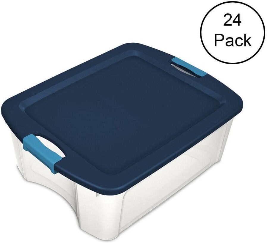 Sterilite 12 Gal. Latch and Carry Storage Bin Box Container (24-Pack)