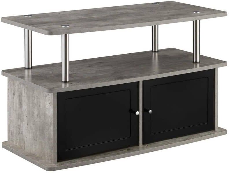 Convenience Concepts Designs2Go 35.5 in. Faux Birch TV Stand with 2 Storage Cabinets and Shelf Fits TVs up to 40 in.