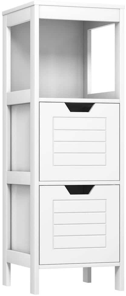 Costway Multifunction White Storage Rack Stand Organizer Bathroom Wooden Floor Cabinet