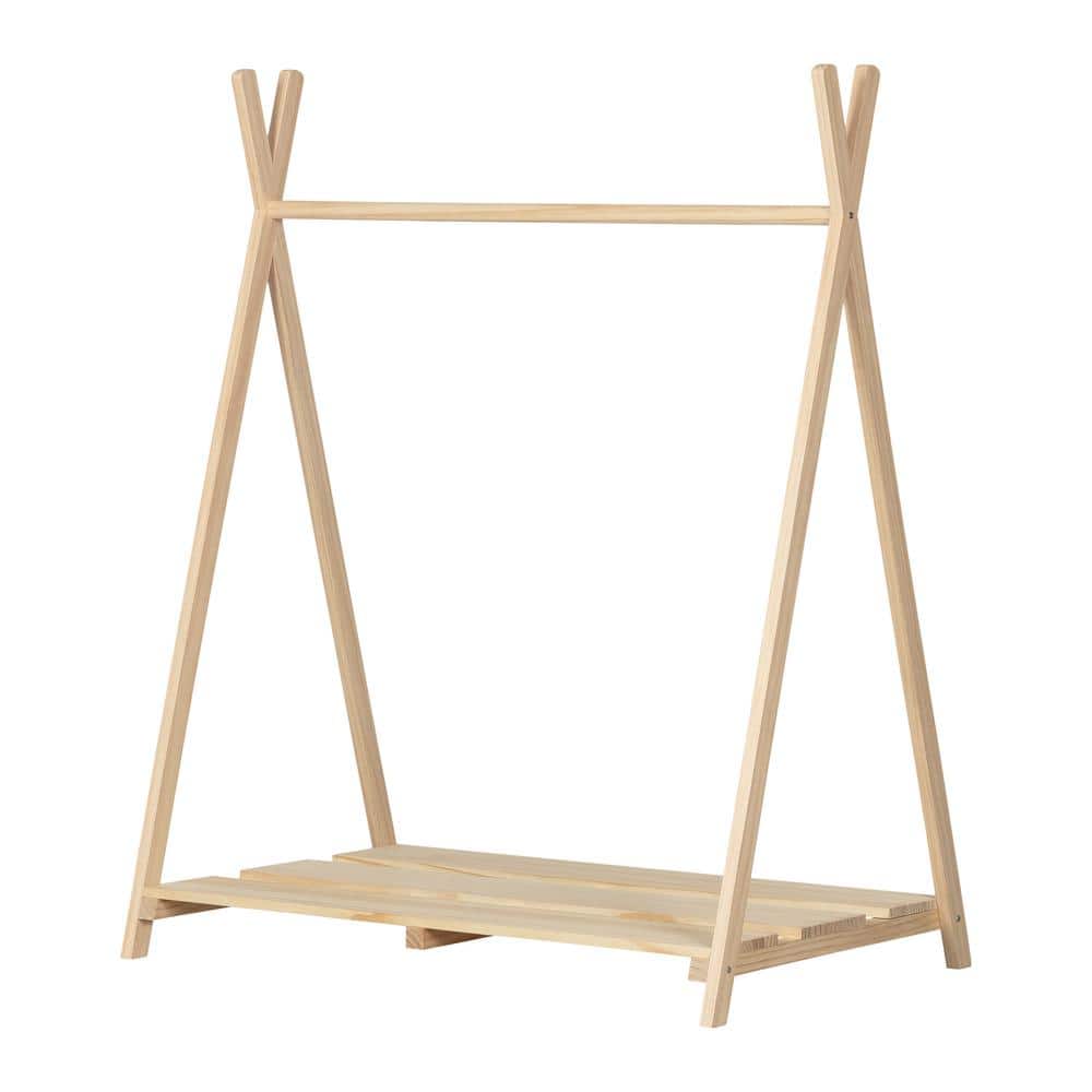 South Shore Sweedi Natural Wood 40 in. Clothes Rack Dresser