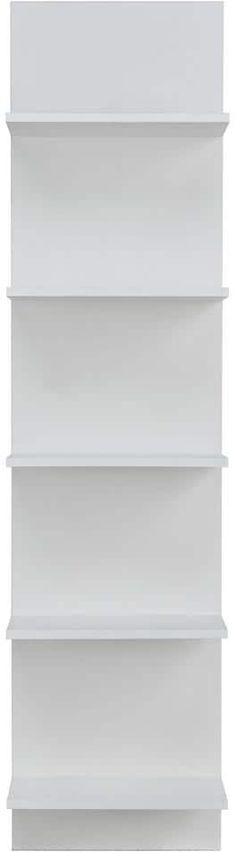 DANYA B 47.25 in. H White MDF 5-Tier Decorative Wall Shelf