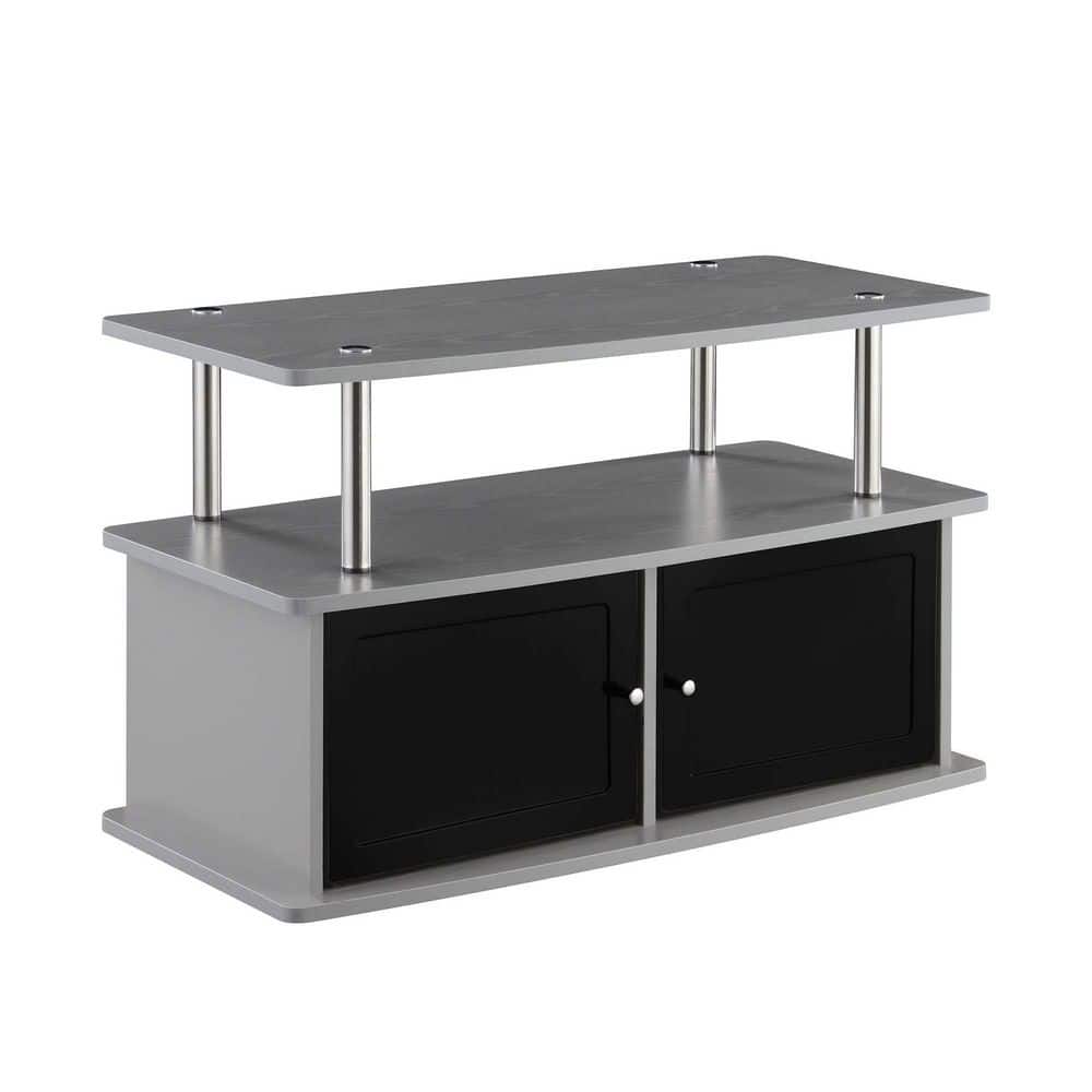 Convenience Concepts Designs2Go 15.75 in. W Gray TV Stand with 2-Storage Cabinets and Shelf Fits TVs up to 40 in.