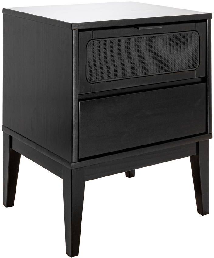 Storied Home The Crawford Black 2-Drawer 15.75 in. W Nightstand