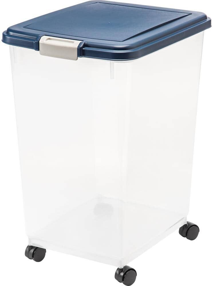 IRIS 69 Qt. Airtight Pet Food Storage Bin in Navy