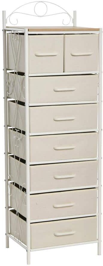 HOUSEHOLD ESSENTIALS Victoria 8-Drawer Storage Tower, Narrow, Coastal Oak