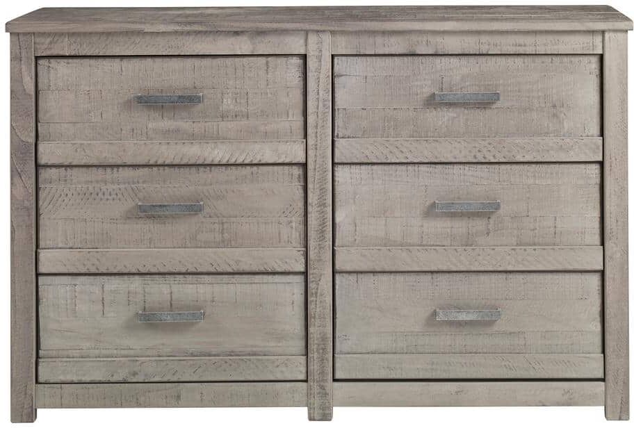 Camaflexi Carmel 6-Drawer Antique Grey Dresser 33.25 in. x 51 in. x 18.5 in.