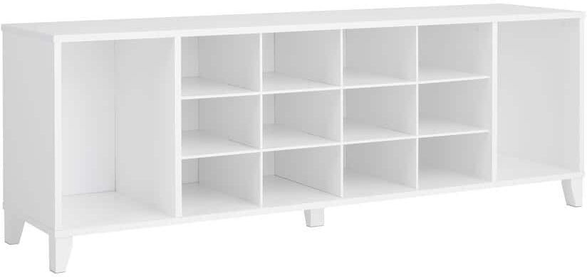 Prepac 21.25 in. H x 60 in. W. x 15 in. D White Composite Wood Shoe Storage Bench