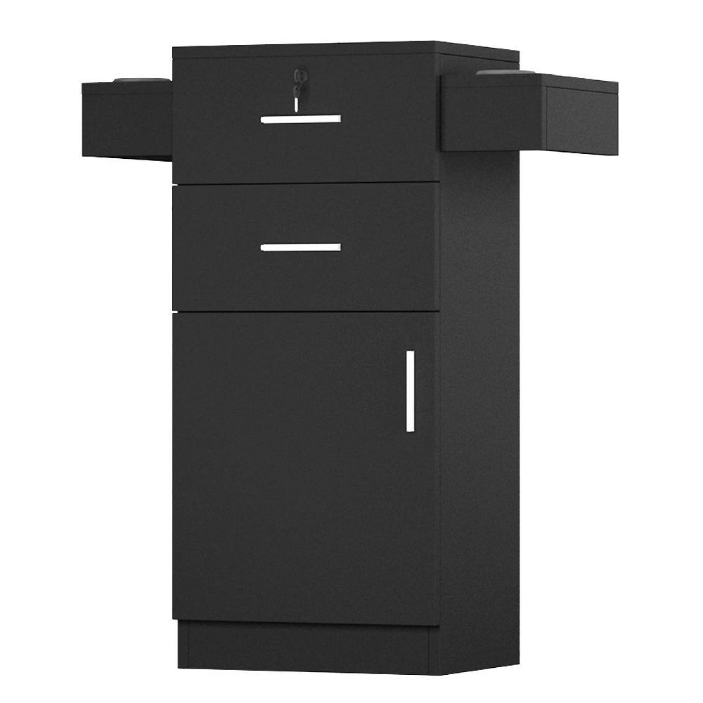 Winado Black Beauty Salon Cabinet Storage Cart Hair Dryer Holder Locking Drawer Styling