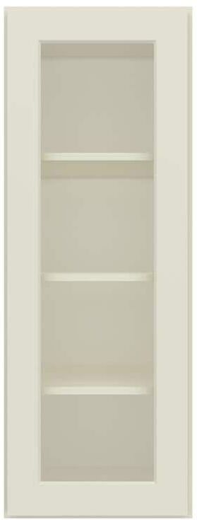 HOMLUX 15 in. W x 12 in. D x 42 in. H in Antique White Ready to Assemble Wall Kitchen Cabinet with No Glasses