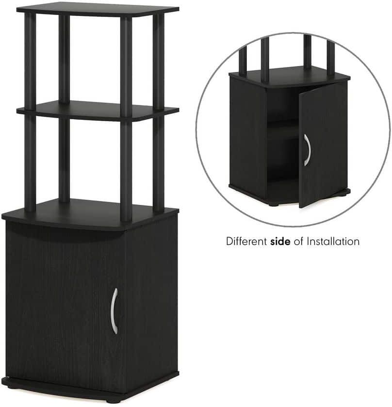 Furinno Turn-N-Tube Blackwood/Black 2-Tier TV Entertainment Side Accent Storage Cabinet