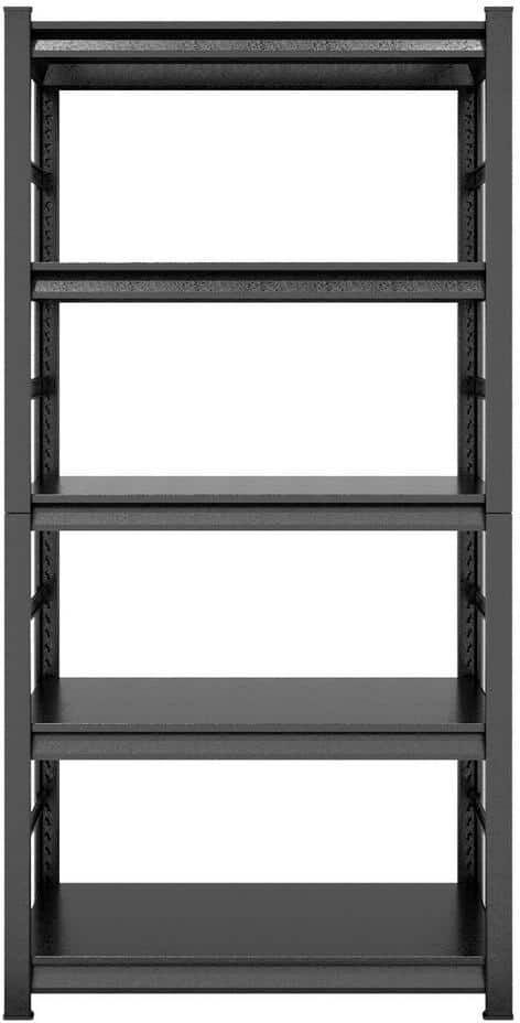 Tidoin Black 5-Tier Adjustable Metal Shelving Unit, Heavy Duty Shelving Utility Rack 35.4 in. W x 15.7 in. D x 72 in. H