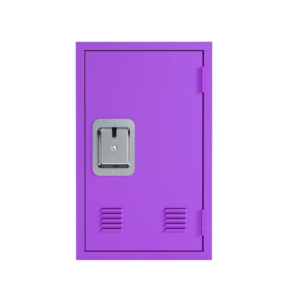 YOFE 1-Tier Steel School Locker in Purple, Detachable Compact Storage Cabinet (15 in. D x 15 in. W x 24 in. H)