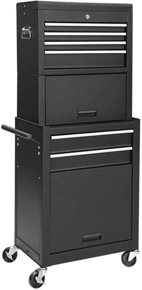 Torin 6-Drawer 3-in-1 Rolling Tool Cabinet: Removable Tool Chest OrganizerSecure Locking System, High Capacity Storage, Black