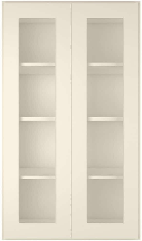 HOMEIBRO 24 in. W X 12 in. D X 42 in. H in Antique White Plywood Ready to Assemble Wall Kitchen Cabinet with 2-Doors 3-Shelves