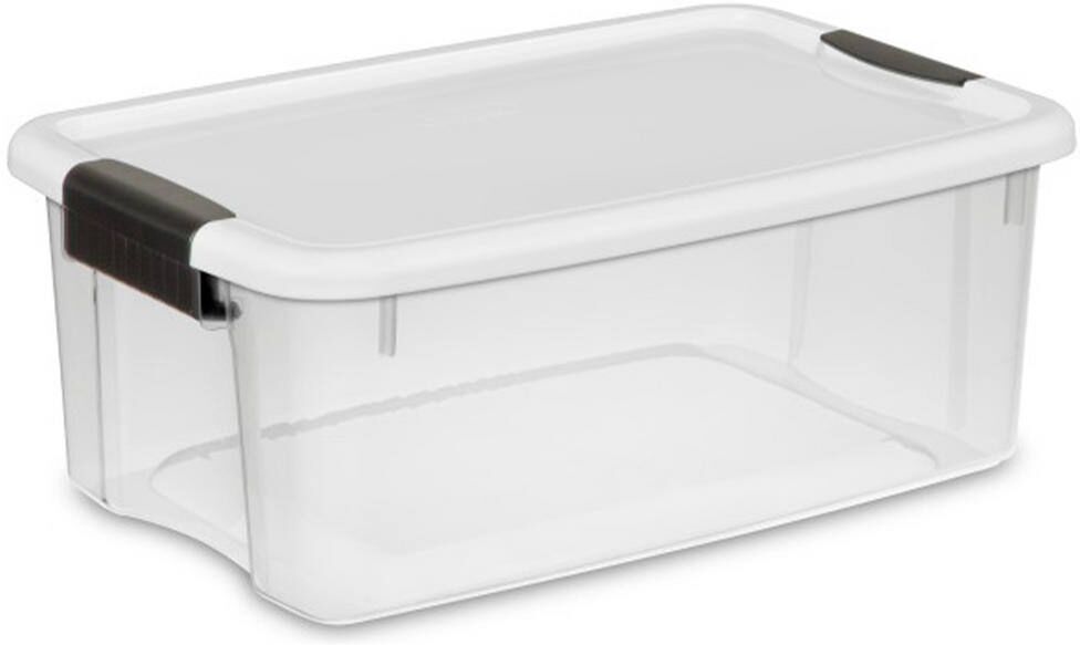 Sterilite 18 Qt. Clear Ultra Latch Storage Organizer Container Box (24-Pack)