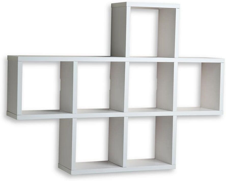 DANYA B 31 in. x 23 in. White Laminated Cubby Shelf