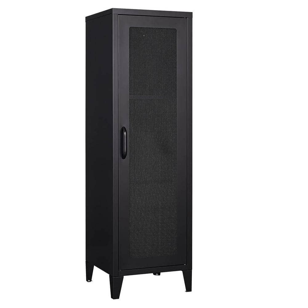 LISSIMO 50 in. Storage Locker Cabinet Employee Lockers with 1 Door, Steel Lockers for Employees for Home Gym Office Garage-Black