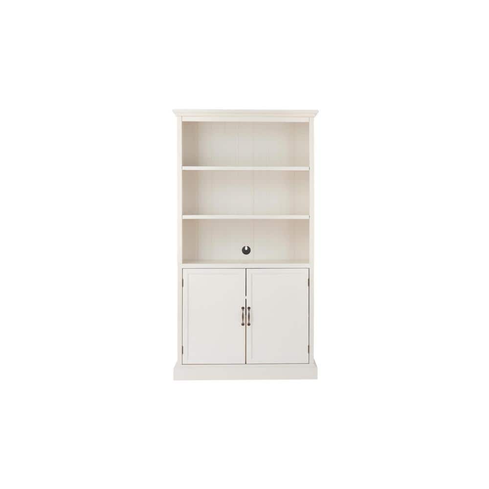 Home Decorators Collection Royce 72 in. Polar Off-White Modular 3-Shelf Bookcase with Adjustable Shelves