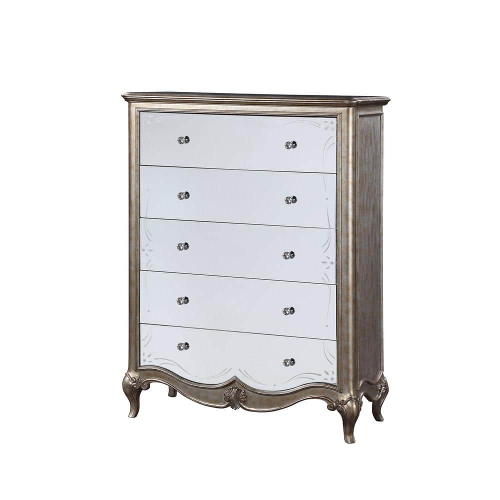 Acme Furniture Esteban 5-Drawer Antique Champagne Chest of Drawer 56 in. x 42 in. x 19 in.